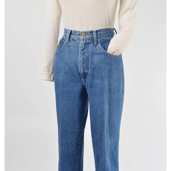 Vintage 90s Armani Jeans High Waisted Tapered Leg Cropped Ankle Length Jeans 28 - Picture 4 of 9